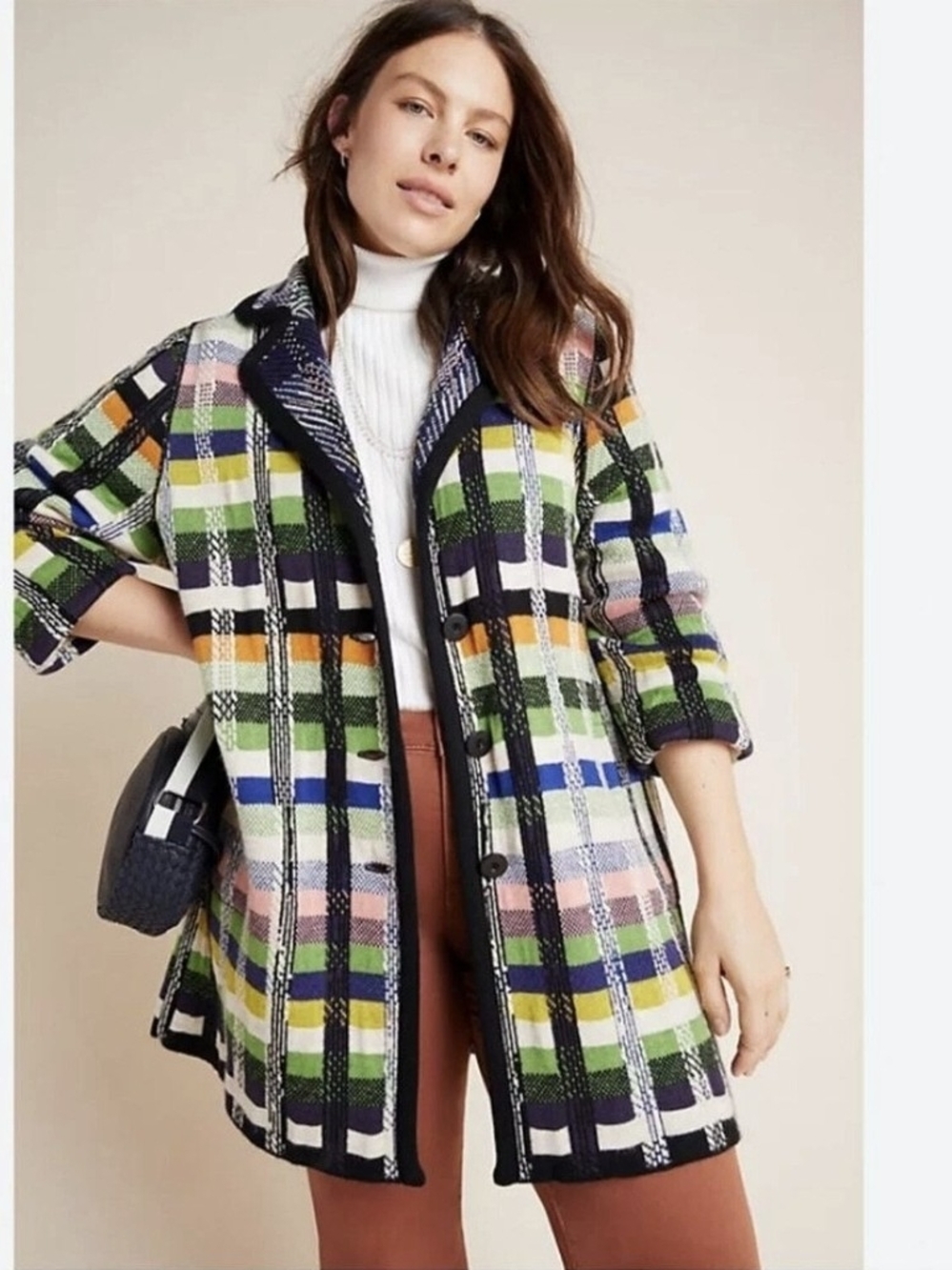 🦙 Aldomartins Shanley Plaid Wool & Alpaca Sweater Coat